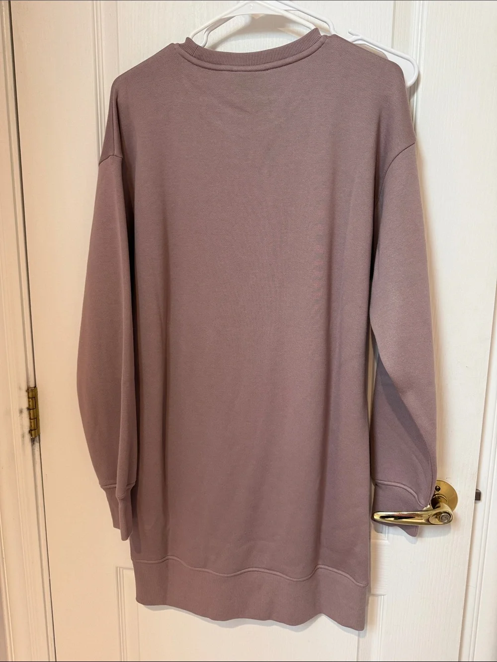 Cozy Earth Long Sleeve Crewneck Sweater Dress- Mauve